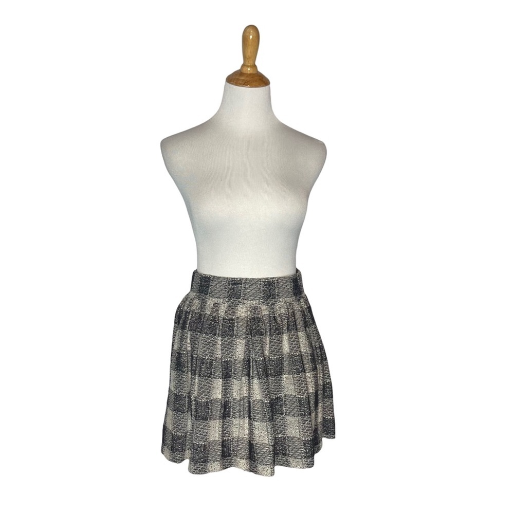 FP Holly Go Lightly Black and Cream plaid flouncy mini Skirt - Picture 2 of 15